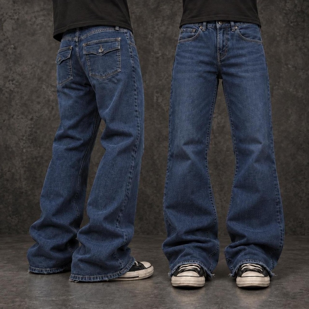 24x30 Dark Blue Flared Bootcut Jeans Y2K Vintage